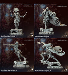 3D Printed Archvillain Games Circus Grotesque - Serenissima Ruffian Harlequin 28 32mm D&D