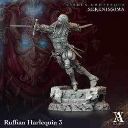 3D Printed Archvillain Games Circus Grotesque - Serenissima Ruffian Harlequin 28 32mm D&D