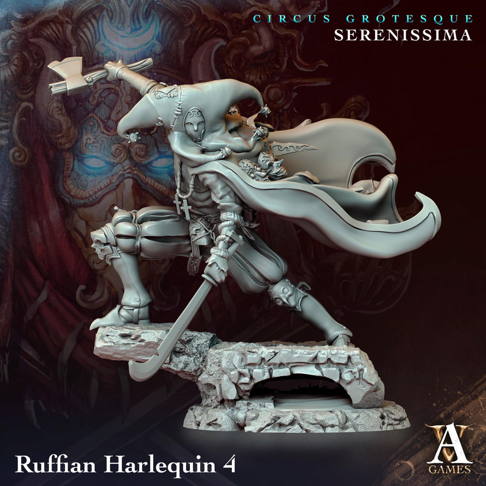 3D Printed Archvillain Games Circus Grotesque - Serenissima Ruffian Harlequin 28 32mm D&D
