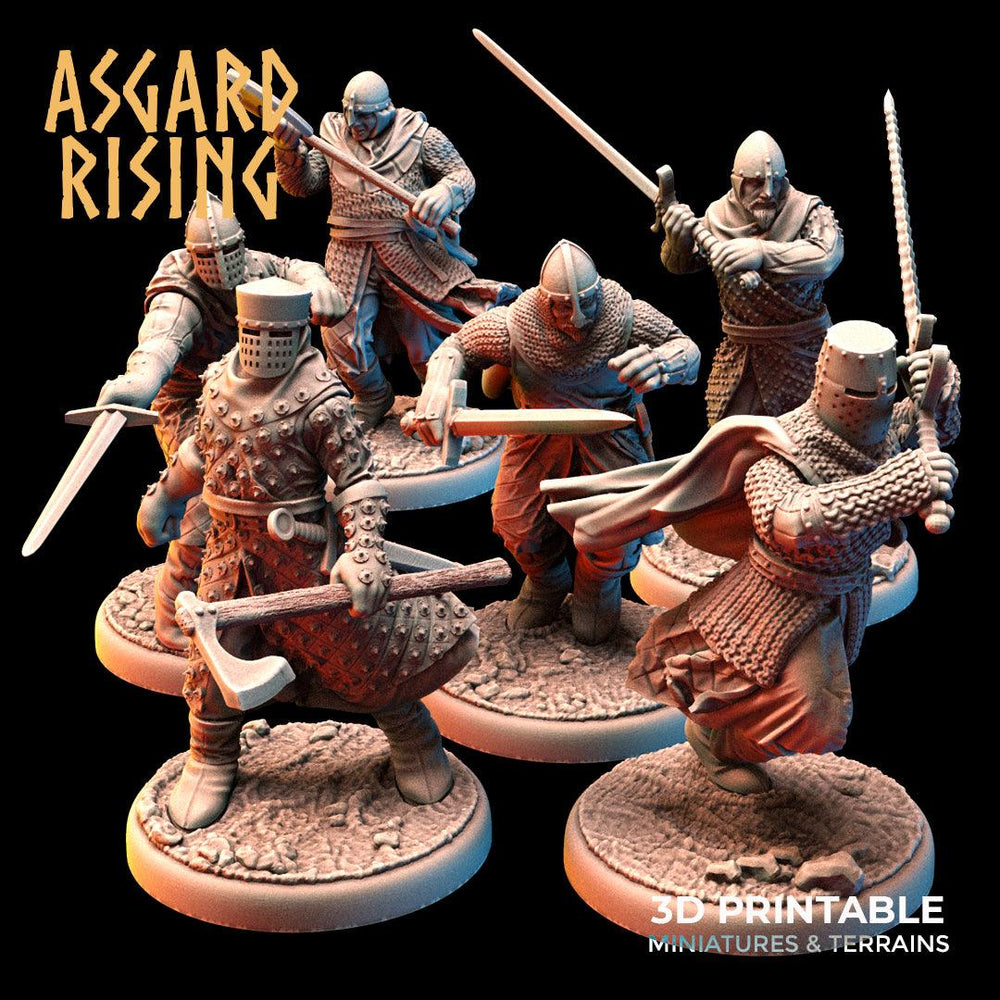 3D Printed Asgard Rising Medieval Knights Set 28mm - 32mm Ragnarok D&D