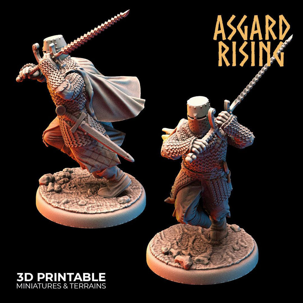 3D Printed Asgard Rising Medieval Knights Set 28mm - 32mm Ragnarok D&D