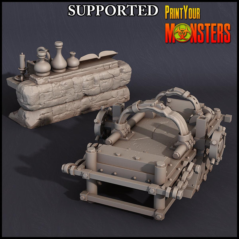 3D Printed Print Your Monsters Horrifying Laboratory Terrain Pack 28mm - 32mm D&D Wargaming