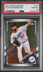 2021 TOPPS CHROME CLAYTON KERSHAW  #147 - PSA 10 (Online Order Only)