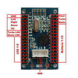 RAC-C300 2Pin Zero Delay USB Encoder For PC Arcade Joystick Button Board Cables (Online Only)