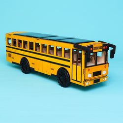 Dual Power School Bus STEM Kit – Build, Paint & Personalize | Battery + Solar Powered (ONLINE ORDER ONLY)
