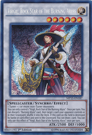 Virgil, Rock Star of the Burning Abyss [MP15-EN187] Secret Rare (ONLINE ORDER ONLY)