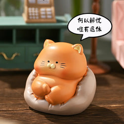 Office Cats Blind Box Figurine - Cute Cat Desk Toy Collection | 1 Random Box