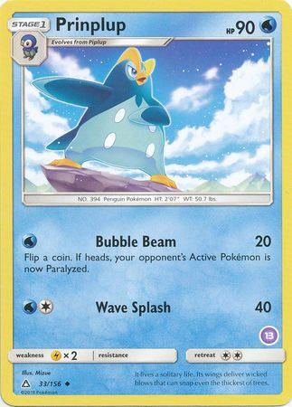 Prinplup (33/156) (Deck Exclusive #13) [Sun & Moon: Trainer Kit - Alolan Sandslash] (Online Only)