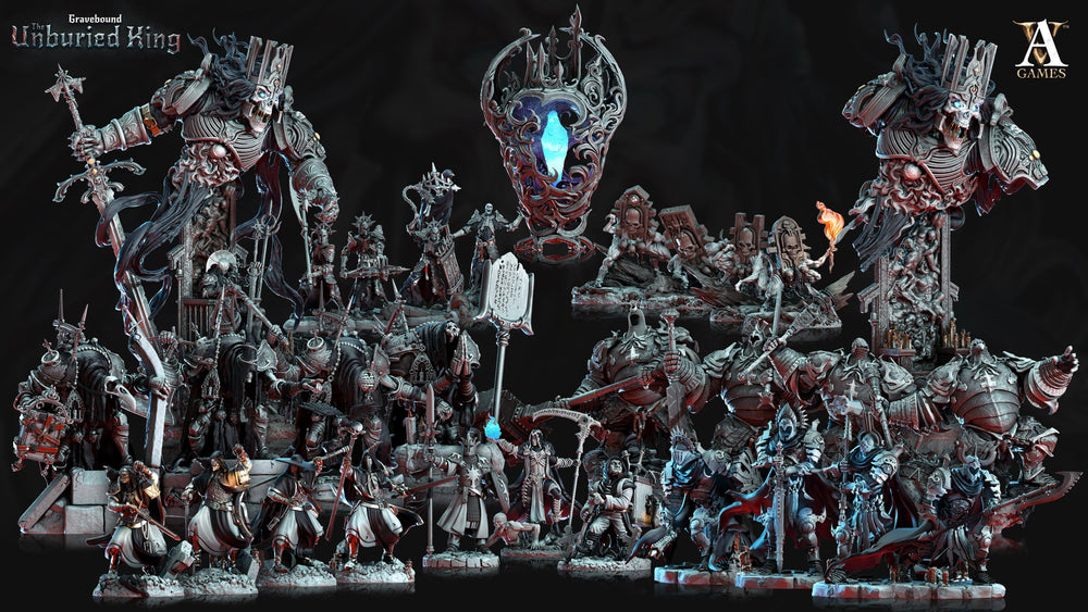 3D Printed Archvillain Games Arma Tenebris - Gravebound The Unburied King 28 32mm D&D (Online Only)