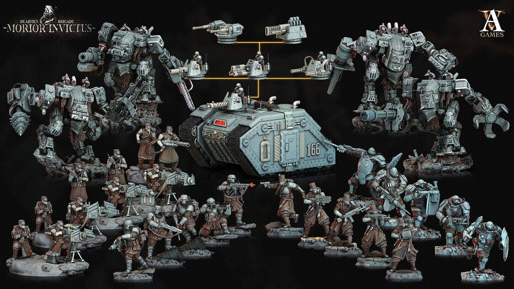 3D Printed Archvillain Games Deadmen Brigade - Morior Invictus Morior Heavy Infantry 28 32mm D&D (Online Only)