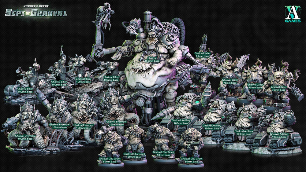 3D Printed Archvillain Games Ghakval Ghu Grunts Hunger of the Stars 28 32mm D&D (Online Only)
