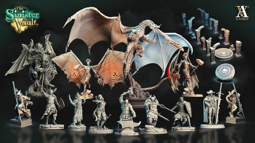 3D Printed Archvillain Games Gharl the Cleric The Sinister Vault 28 32mm D&D (Online Only)