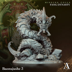 3D Printed Archvillain Games Hissing Coils - Fang Dynasty Baonujushe 28 32mm D&D (Online Only)