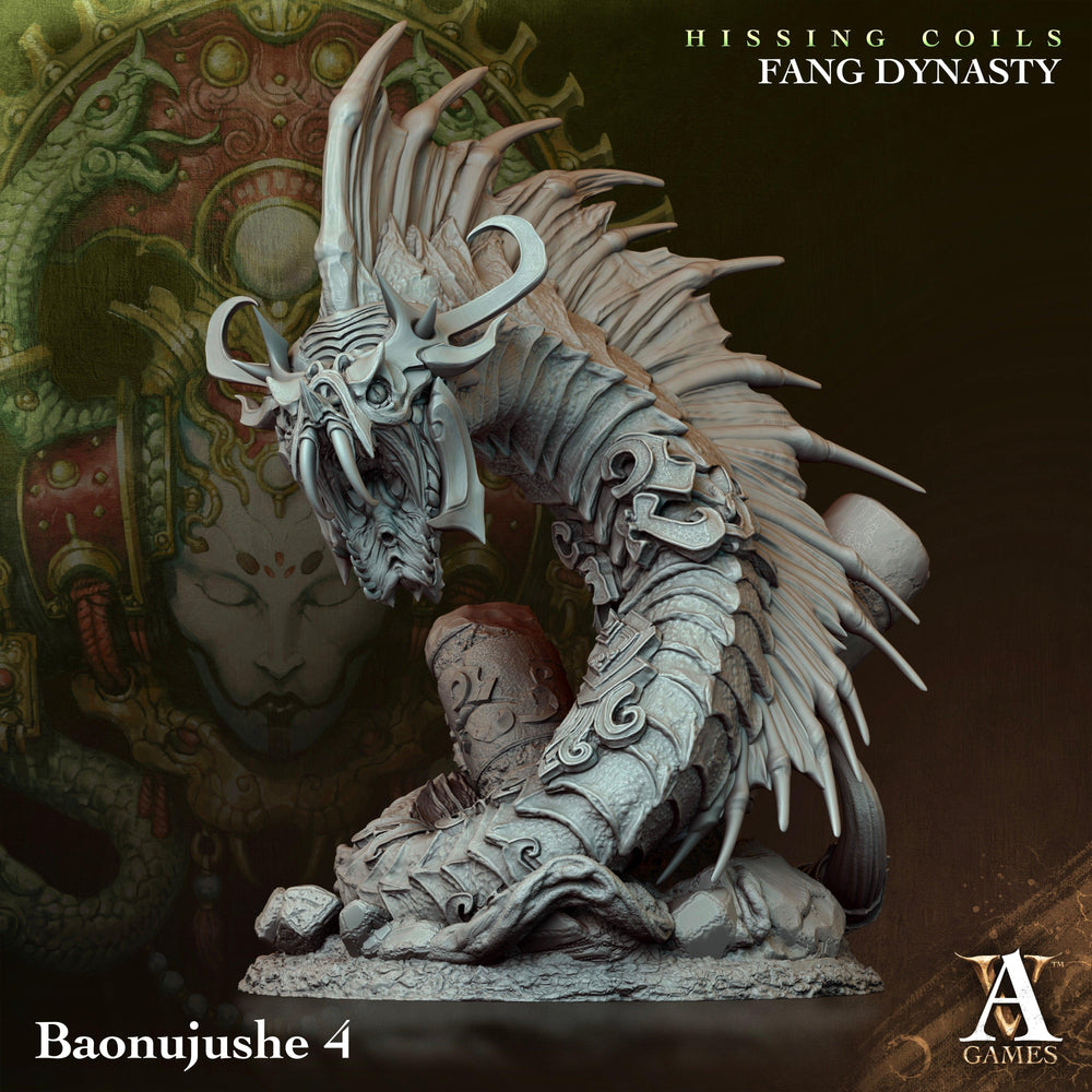 3D Printed Archvillain Games Hissing Coils - Fang Dynasty Baonujushe 28 32mm D&D (Online Only)