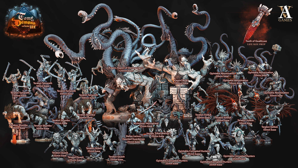 3D Printed Archvillain Games Qyintakla Abominations Tome of Demons 28 32mm D&D (Online Only)