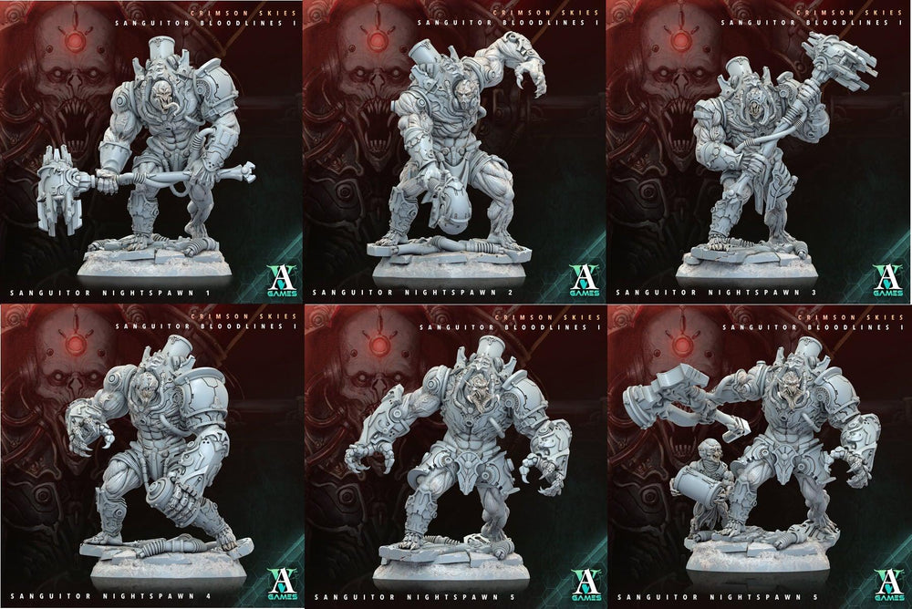 3D Printed Archvillain Games Sanguitor Nightspawn Crimson Skies - Sanguitor Bloodlines Bloodright - Anathema 28 32mm D&D (Online Only)