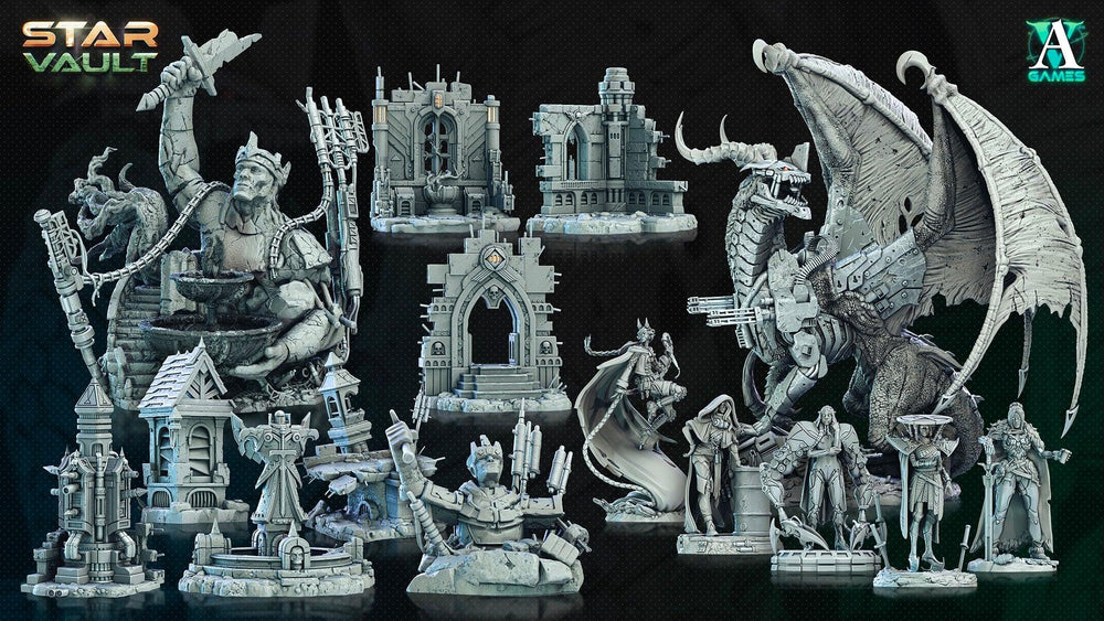 3D Printed Archvillain Games Sci-Fi Diorama The Star Vault 28 32mm D&D (Online Only)