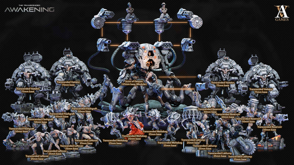 3D Printed Archvillain Games Trancended Leftovers - The Transcended 28 32mm D&D (Online Only)