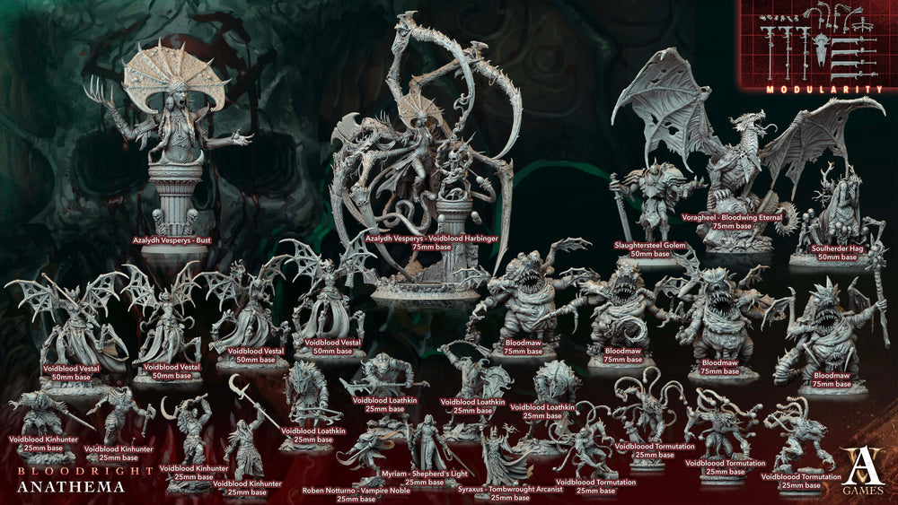 3D Printed Archvillain Games Voidblood Vestal Bloodright - Anathema 28 32mm D&D (Online Only)