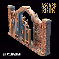 3D Printed Asgard Rising Cemetery Iron Wall Gate Set B 28mm-32mm Ragnarok D&D (Online Only)