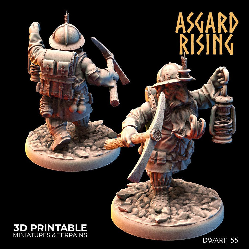 3D Printed Asgard Rising Dwarf Dwarven Miners Set 1 28mm - 32mm (Online Only)