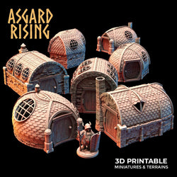 3D Printed Asgard Rising Dwarven Kingdom Houses Industrial Architecture 28mm - 32mm (Online Only)