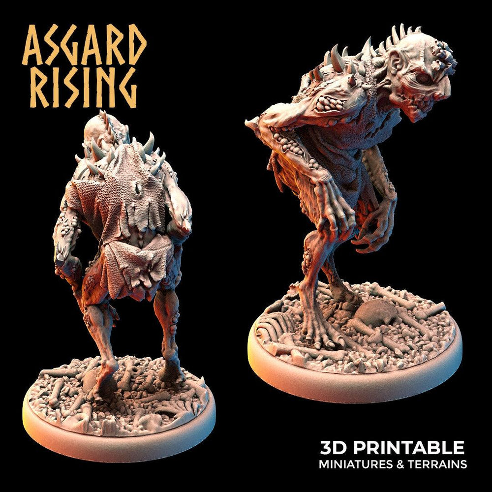 3D Printed Asgard Rising Ghouls Undead Set Round or Square Base 28mm - 32mm (Online Only)