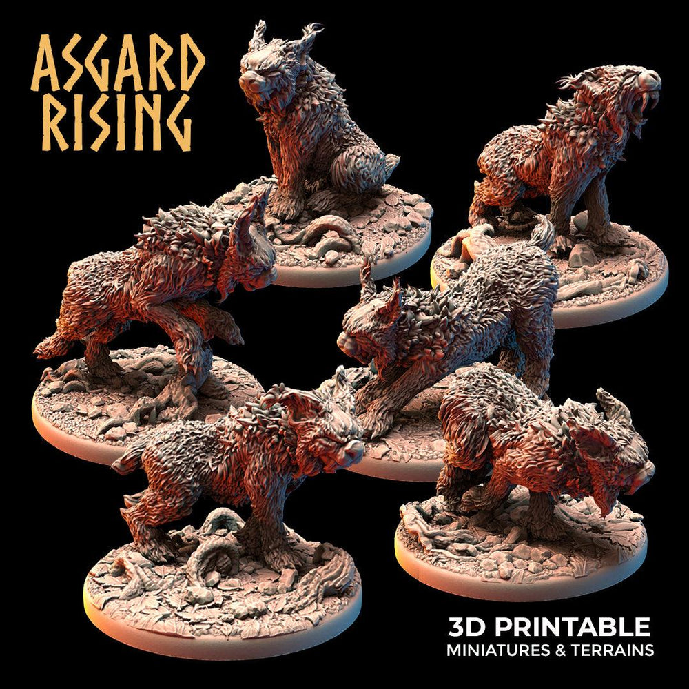 3D Printed Asgard Rising Wild Lynxes 28 32 mm Wargaming DnD (Online Only)