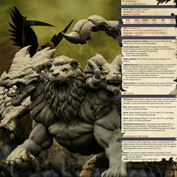 3D Printed Bestiary Vol. 4 Nafarrate - Chimera 32mm Ragnarok D&D (Online Only)