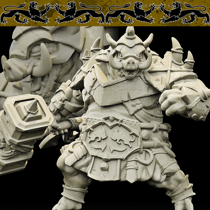 3D Printed Bestiary Vol. 4 Nafarrate - Wereboar 32mm Ragnarok D&D (Online Only)