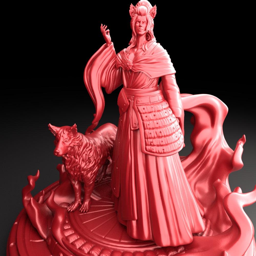 3D Printed Bestiary Vol. 5 Nafarrate Inari - 32mm Ragnarok D&D (Online Only)