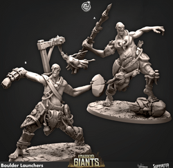 3D Printed Cast n Play 692 Boulder Launchers Kragger's Giants Set 28mm 32mm D&D (Online Only)