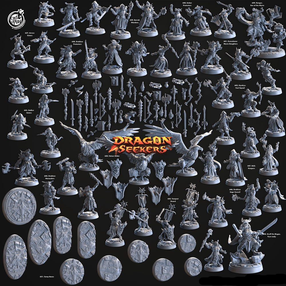 3D Printed Cast n Play Arrow Sisters Dragon Seekers 28 32mm D&D (Online Only)