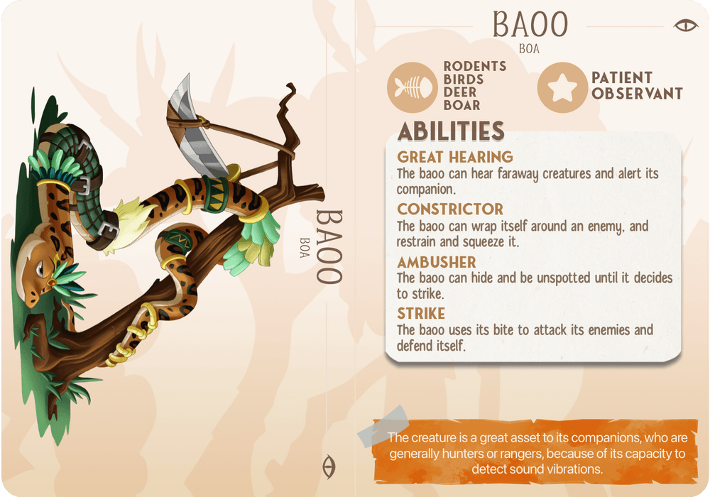 3D Printed Cast n Play Bao - The Boa Companions 28mm 32mm D&D (Online Only)
