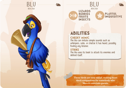 3D Printed Cast n Play Blu - Blue Macaw Parrot Companions 28mm 32mm D&D (Online Only)