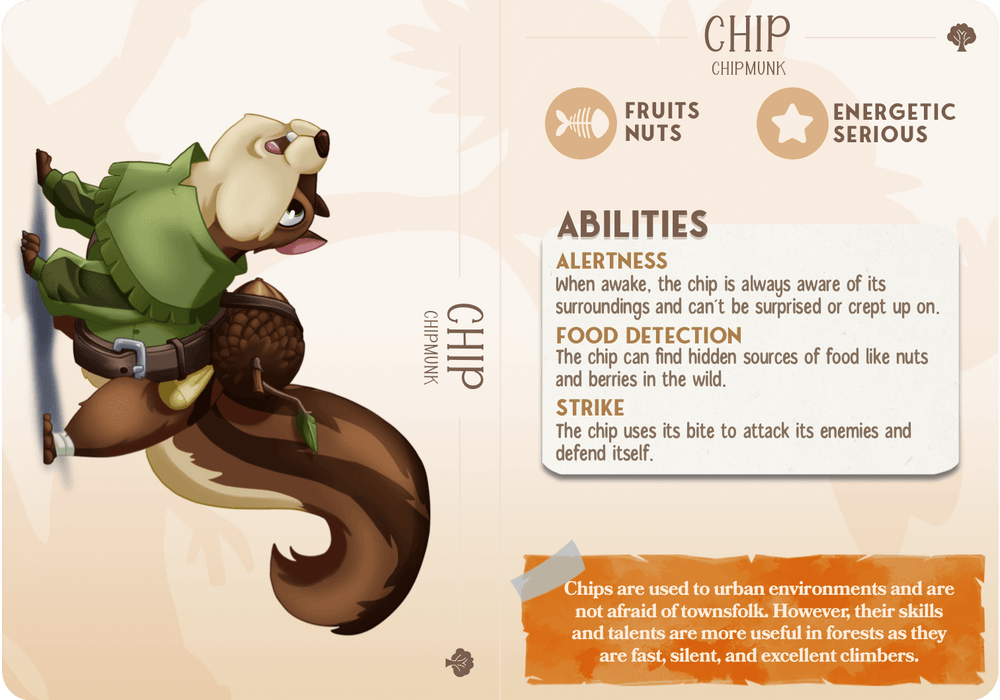 3D Printed Cast n Play Chip - Chipmunk Companions 28mm 32mm D&D (Online Only)