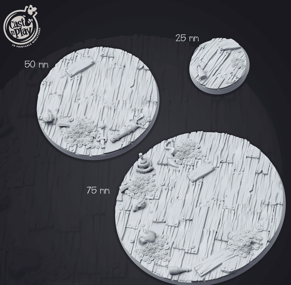 3D Printed Cast n Play - Cursed Crew Bases 28mm 32mm D&D (Online Only)