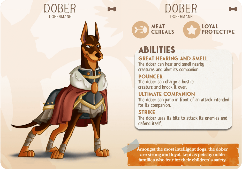 3D Printed Cast n Play Dober - Dobermann Companions 28mm 32mm D&D (Online Only)