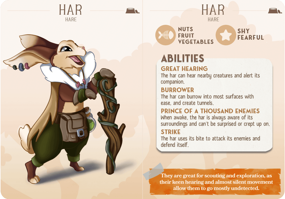 3D Printed Cast n Play Har - Hare Companions 28mm 32mm D&D (Online Only)