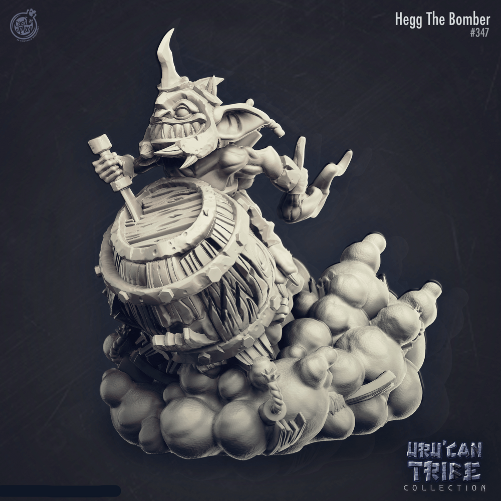 3D Printed Cast n Play Hegg The Bomber Goblin UruCan Tribe 28mm 32mm D&D (Online Only)