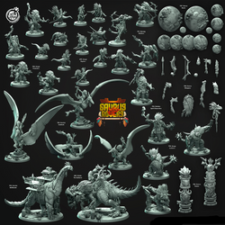 3D Printed Cast n Play Hehak The Gatherer Saurus Rovers Set 28mm 32mm D&D (Online Only)
