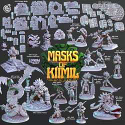 3D Printed Cast n Play Ix Ikal, Serpent God Masks of Kiimil 28 32mm D&D (Online Only)