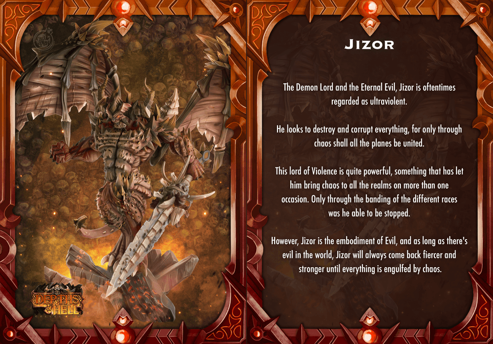 3D Printed Cast n Play Jizor Depths of Hell 28 32mm D&D (Online Only)