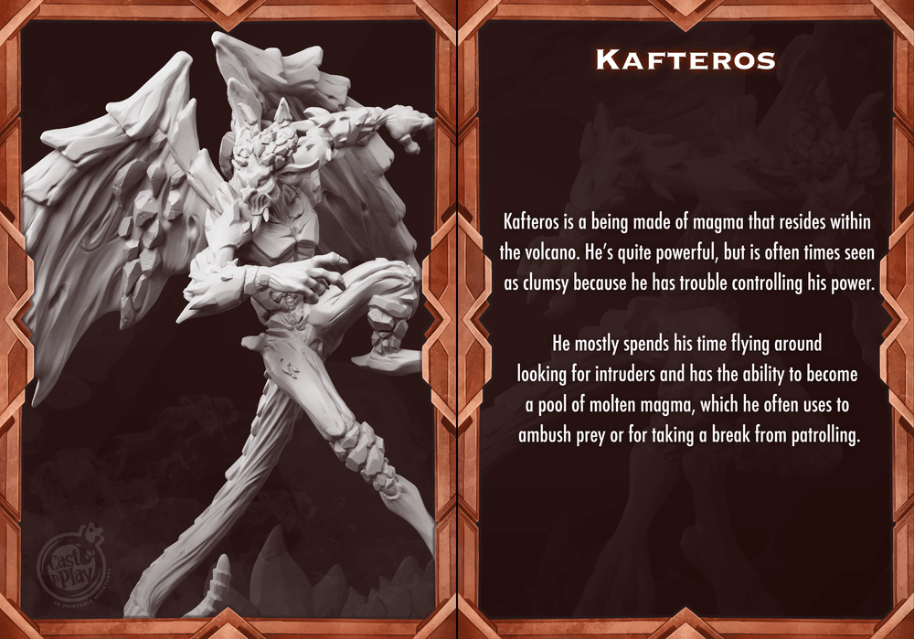 3D Printed Cast n Play Kafteros Set Mount Magma Collection 28mm 32mm D&D (Online Only)