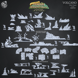 3D Printed Cast n Play Lava River, Rock Path and Difficult Terrain Volcano Terrain Set Terrain Essentials Nature 28mm 32mm D&D (Online Only)