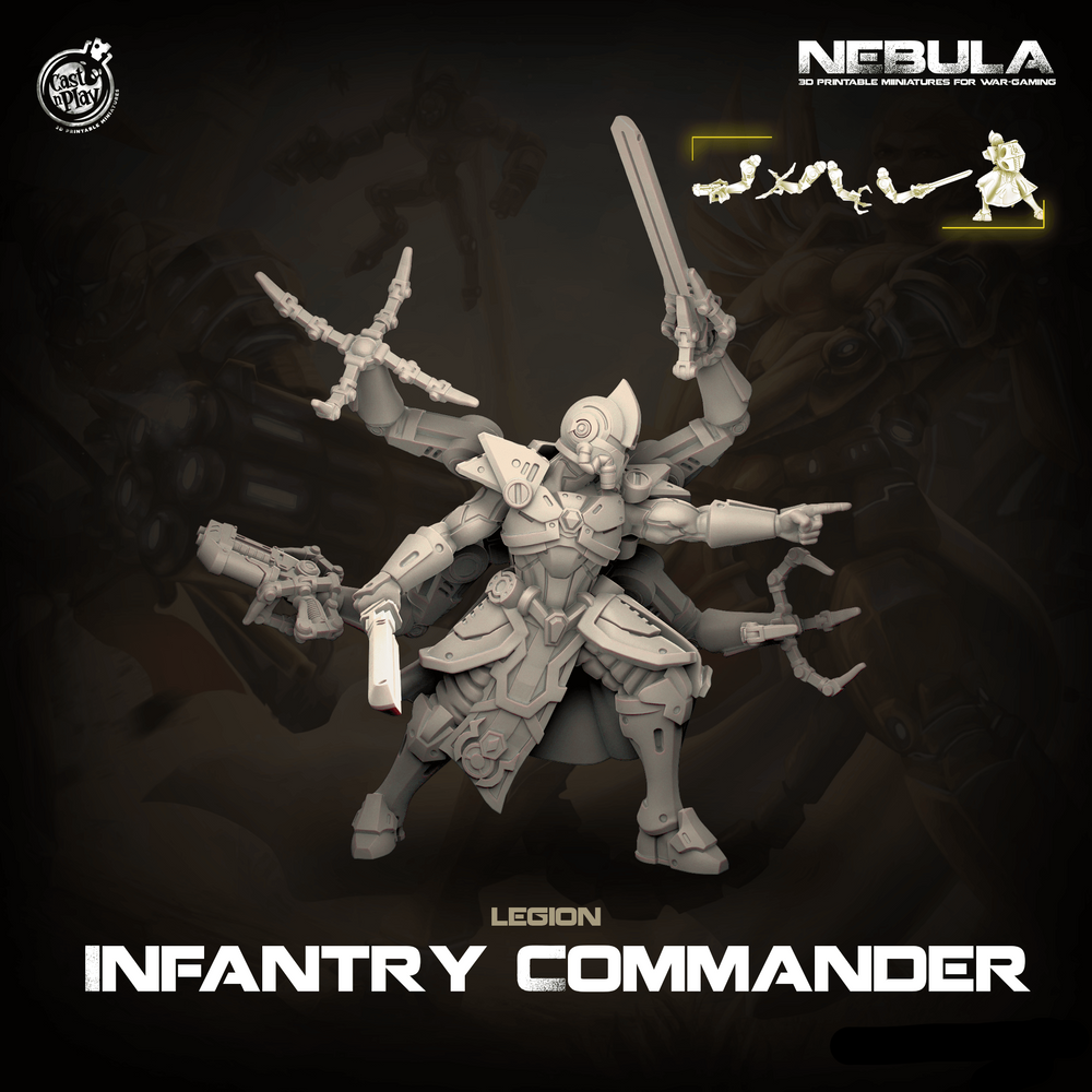 3D Printed Cast n Play Legion Infantry Commander Nebula Origins 28mm 32mm D&D (Online Only)