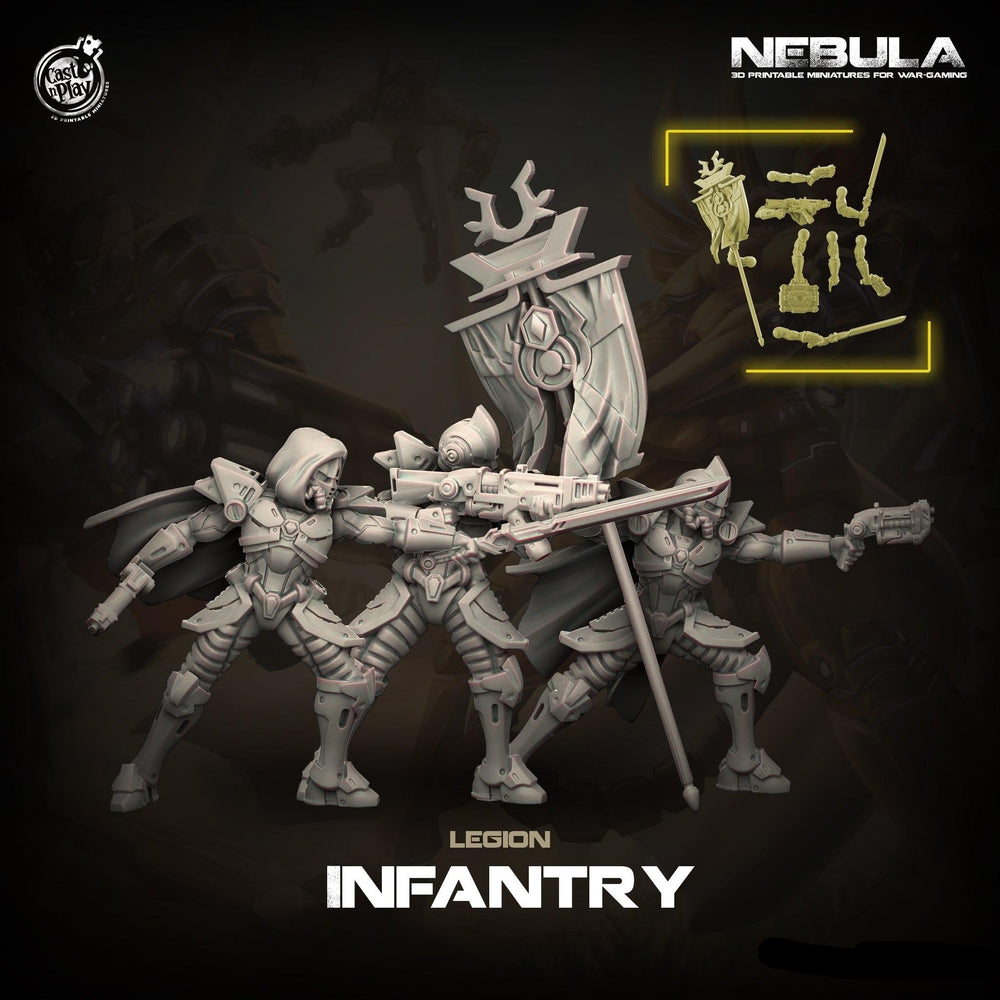 3D Printed Cast n Play Legion Infantry Nebula Origins 28mm 32mm D&D (Online Only)