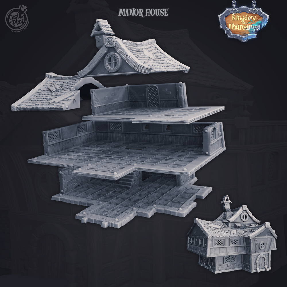 3D Printed Cast n Play Mannor House Kingdom Of Thamarya 28mm 32mm D&D (Online Only)