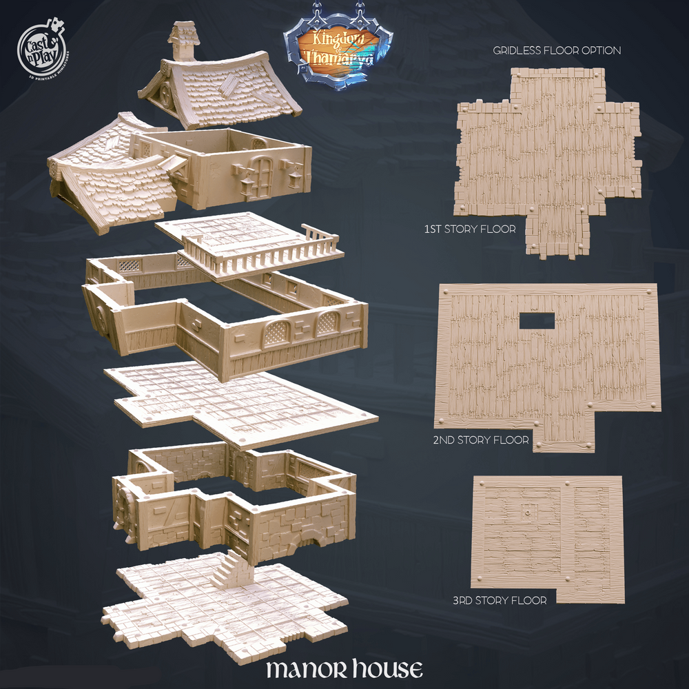 3D Printed Cast n Play Mannor House Kingdom Of Thamarya 28mm 32mm D&D (Online Only)