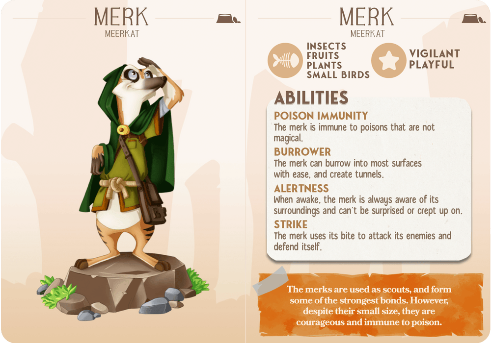 3D Printed Cast n Play Merk - Merkat Companions 28mm 32mm D&D (Online Only)